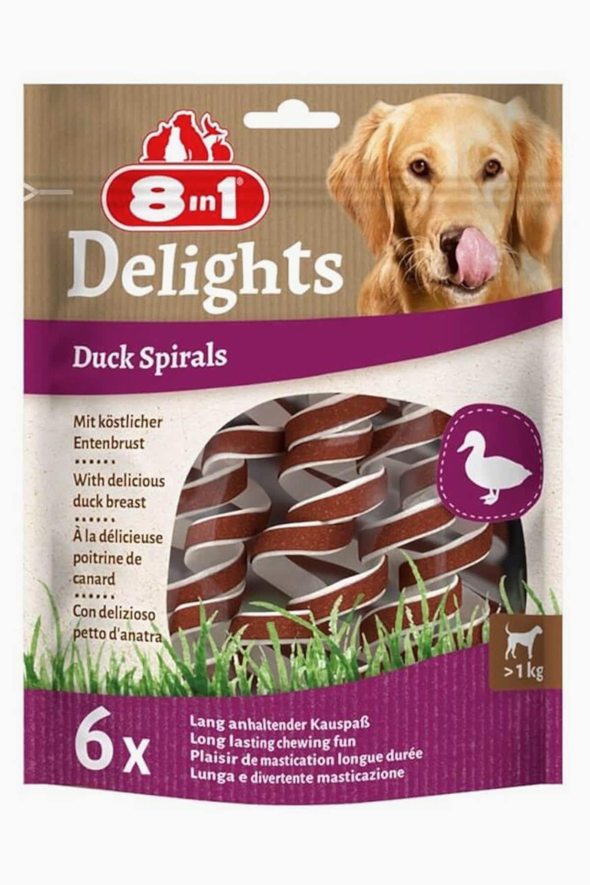 8 in 1 Delights Duck Spirals Ördekli Burgu Köpek Ödülü 6`lı 8 in 1 Delights Duck Spirals Ördekli Burgu Köpek Ödülü 6`lı