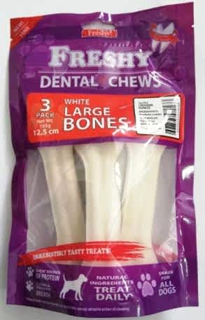Freshy Dental Large Bones Beyaz Çiğneme Kemiği 12,5 Cm 3`lü Freshy Dental Large Bones Beyaz Çiğneme Kemiği 12,5 Cm 3`lü