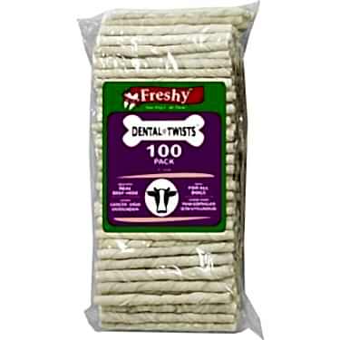 Freshy Dental Twists - Köpek Sütlü Burgu Çubuk - 100`lü Mega Paket Freshy Dental Twists - Köpek Sütlü Burgu Çubuk - 100`lü Mega Paket