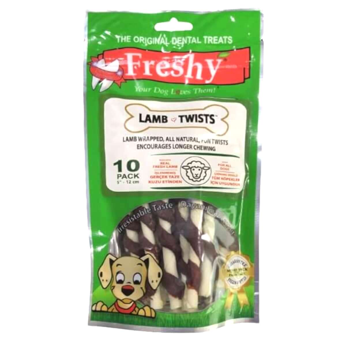 Freshy Lamb Twists Kuzu Etli Burgu Çubuk Köpek Ödülü 10`lu Freshy Lamb Twists Kuzu Etli Burgu Çubuk Köpek Ödülü 10`lu