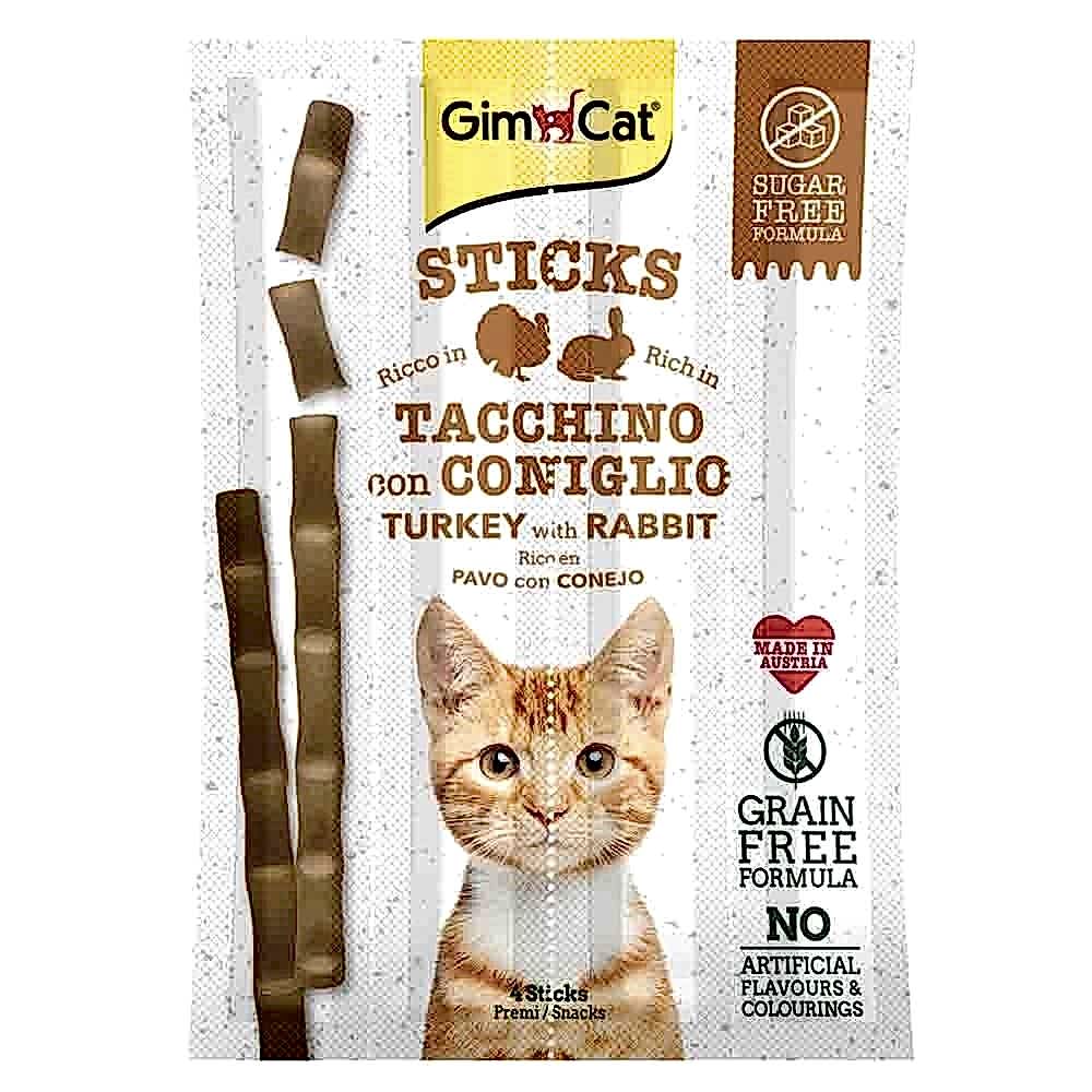 GimCat Sticks Hindili ve Tavşan Etli Taurinli Tahılsız Kedi Ödül Çubuğu 4`lü 20 Gr GimCat Sticks Hindili ve Tavşan Etli Taurinli Tahılsız Kedi Ödül Çubuğu 4`lü 20 Gr
