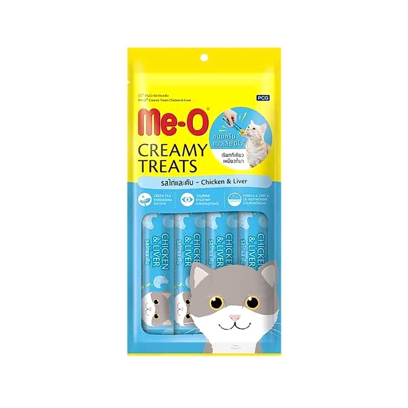 Me-O Tavuklu ve Ciğerli Krema Kedi Ödülü 15 Gr X 4`lü Me-O Tavuklu ve Ciğerli Krema Kedi Ödülü 15 Gr X 4`lü