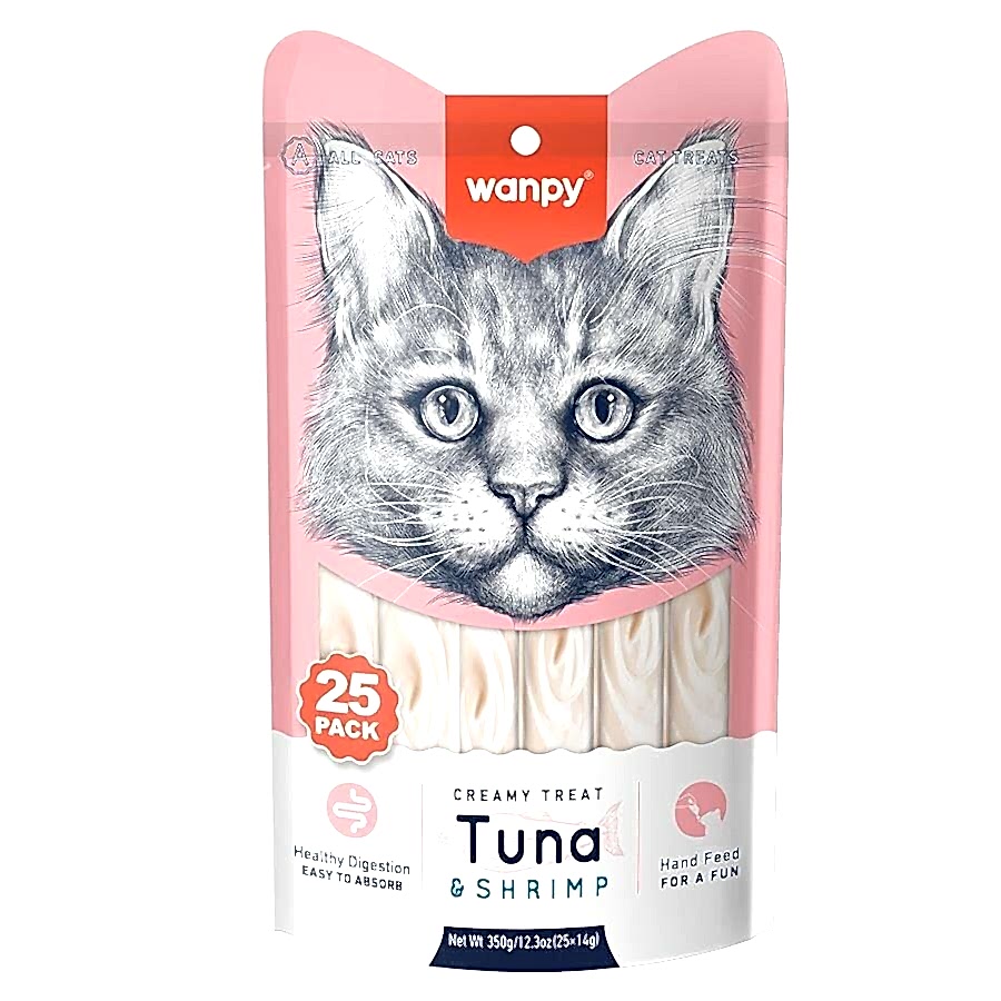 Wanpy Ton Balıklı ve Karidesli Krema Kedi Ödülü 14 Gr X 25`li Wanpy Ton Balıklı ve Karidesli Krema Kedi Ödülü 14 Gr X 25`li