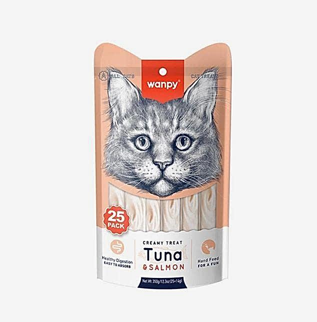 Wanpy Ton Balıklı ve Somonlu Krema Kedi Ödülü 14 Gr X 25`li Wanpy Ton Balıklı ve Somonlu Krema Kedi Ödülü 14 Gr X 25`li