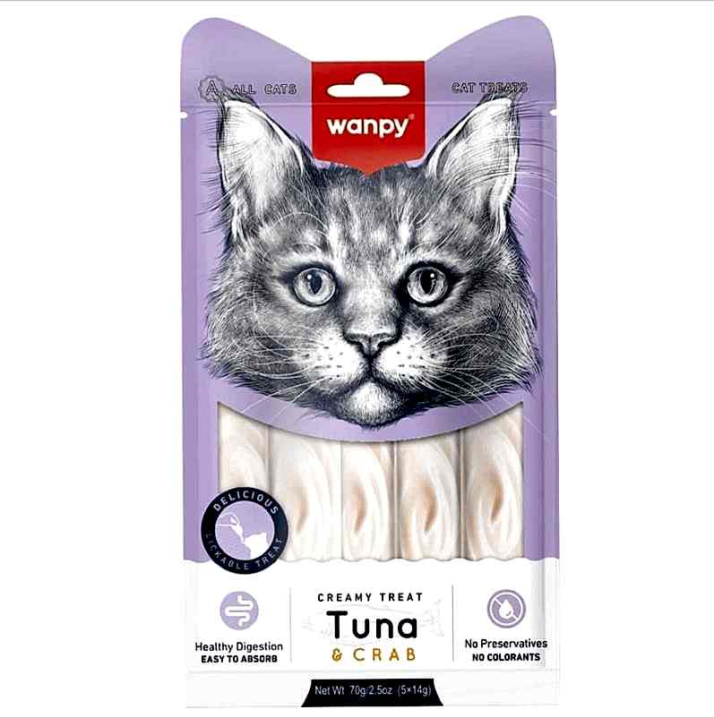 Wanpy Ton Balıklı ve Yengeçli Sıvı Kedi Ödül Maması 14 Gr X 5`li Wanpy Ton Balıklı ve Yengeçli Sıvı Kedi Ödül Maması 14 Gr X 5`li